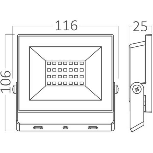 BRAYTRON BRY-FLOOD-CF-20W-BLC-6500K-IP65-LED FLOODLIGHT