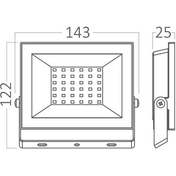 BRAYTRON BRY-FLOOD-CF-30W-BLC-6500K-IP65-LED FLOODLIGHT