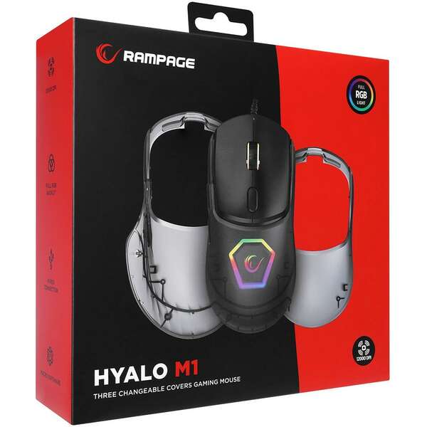 RAMPAGE Hyalo M1 Black, 3 Interchangeable Covers