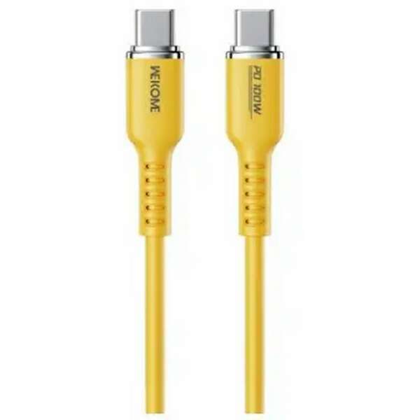WEKOME Kabl 3.1 USB tip C M/M 1.2m, za Superbrzo punjenje 100W/480Mbps, Silicon Soft, zuti WDC-11