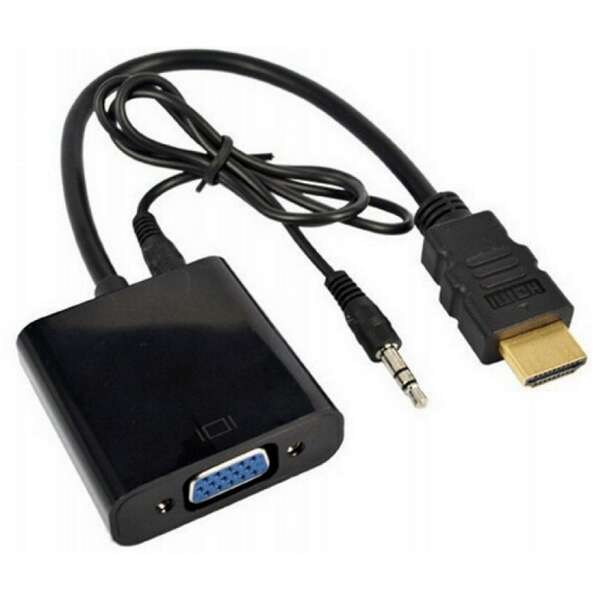 E-GREEN Adapter - Konvertor HDMI (M) - VGA D-sub (F) + Audio kabl 3.5mm (M/M) 