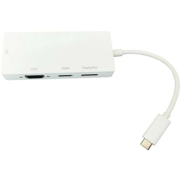E-GREEN Adapter USB 3.1 tip C (M) - Display Port + HDMI + VGA (F) 