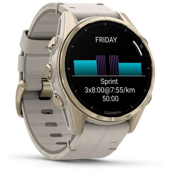 GARMIN Fenix 8 43mm Sapphire Fog Gray Leather