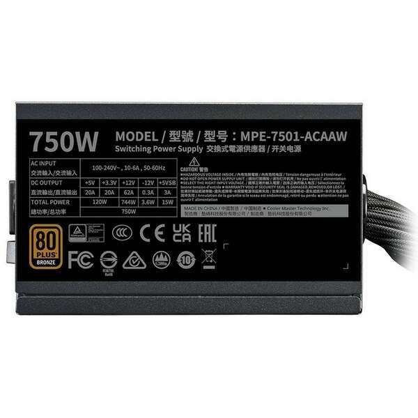 COOLER MASTER MWE V3 750W (MPE-7501-ACAAW-3BEU) 5Y