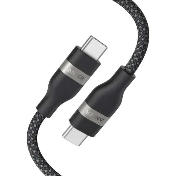 ANKER USB-C to USB-C Cable 6ft 240W, Upcycled-Braided) Black