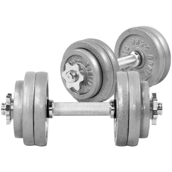 GORILLA SPORTS Set od 2 podesive bucice od livenog gvozdja (Ukupno 30 kg)