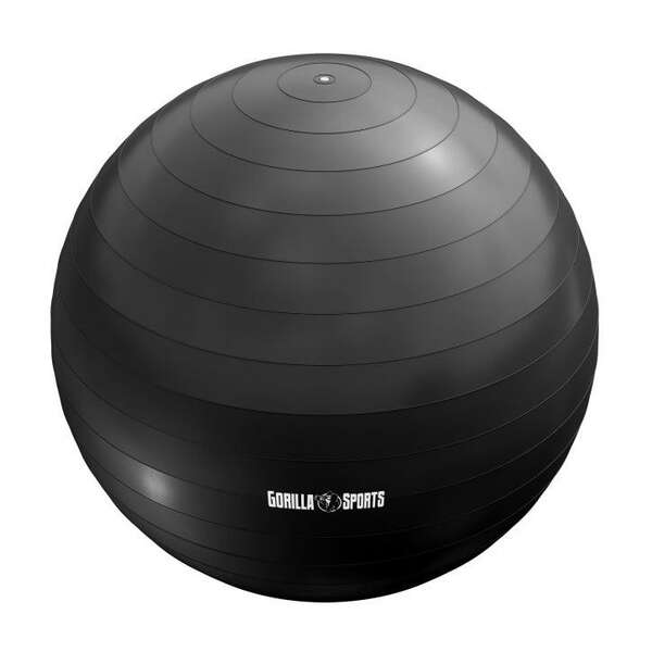 GORILLA SPORTS Lopta za pilates (65 cm / Crna)