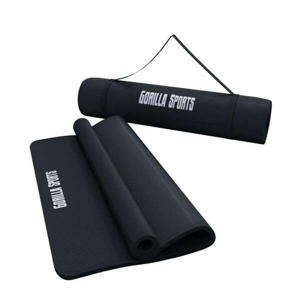 GORILLA SPORTS Prostirka za vezbanje (190 x 100 x 1,5 cm / Crna)