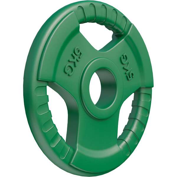 GORILLA SPORTS Gumirani olimpijski teg (5 kg / Tamnozeleni)