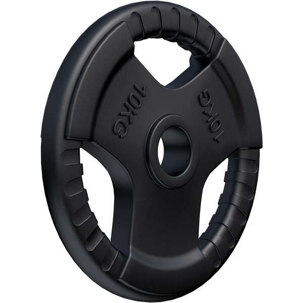 GORILLA SPORTS Gumirani olimpijski teg (10 kg / Crni)