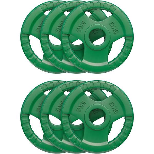 GORILLA SPORTS Set gumiranih olimpijskih tegova (6 x 5 kg)