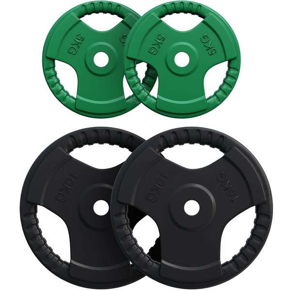 GORILLA SPORTS Set gumiranih tegova (2x5 kg i 2x10 kg)