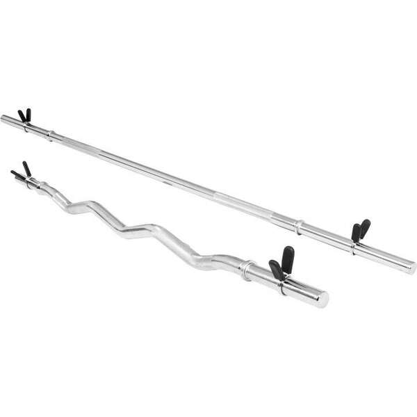 GORILLA SPORTS Duga ravna 170 cm + EZ sipka 120 cm sa oprugama