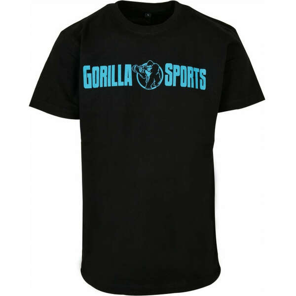 GORILLA SPORTS Sportska majica Gorilla Sports (L / Crna-Neon tirkizna)