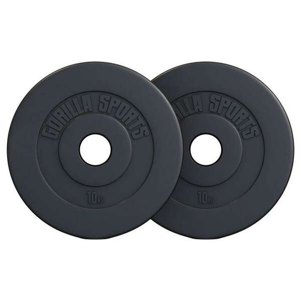 GORILLA SPORTS Set plasticnih olimpijskih tegova 20 kg (2 x 10 kg)