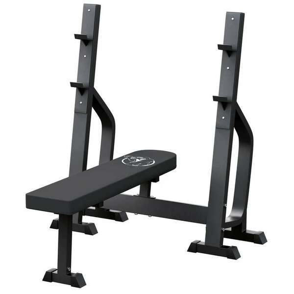 GORILLA SPORTS Ravna benc klupa sa sirokim stalkom za sipku (Crna)