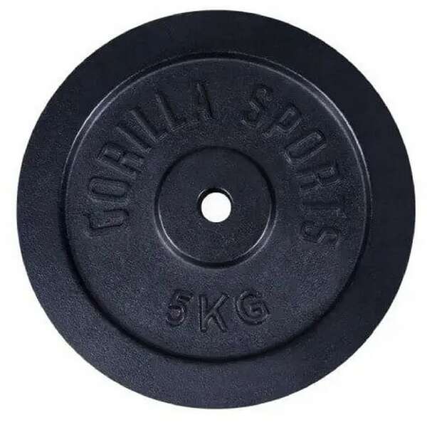 GORILLA SPORTS Teg od livenog gvozdja (5 kg / Crni)