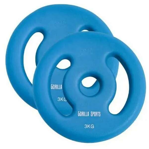 GORILLA SPORTS Set od 2 gumirana tega 30 mm (2 x 3 kg)