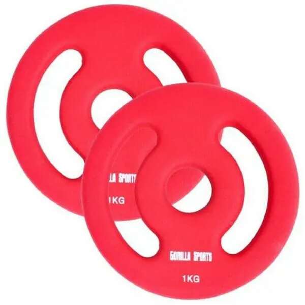 GORILLA SPORTS Set od 2 gumirana tega 30 mm (2 x 1 kg)