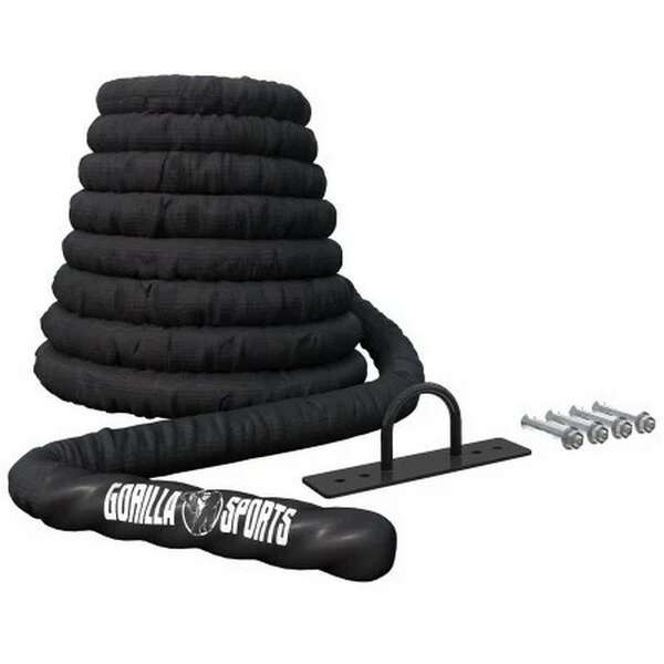 GORILLA SPORTS Kanap za trening ’’Battle Rope’’ sa zidnim nosacem (1200 cm x 5 cm)
