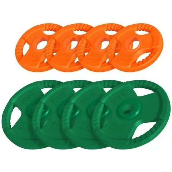 GORILLA SPORTS Set gumiranih olimpijskih tegova (4x2,5 kg i 4x5 kg)