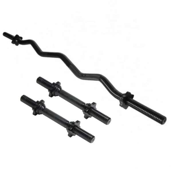 GORILLA SPORTS Kriva EZ sipka + 2 Kratke sipke sa zvezdastim maticama (Crna boja)