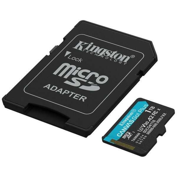 KINGSTON CanvasGo!Plus SDCG4, MicroSD 1TB + adapter,  UHS-I, Class 10