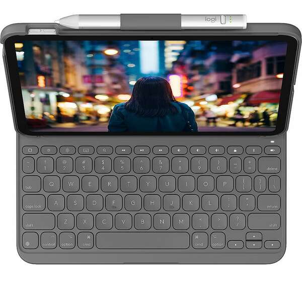 Logitech Slim Folio Keyboard Case for iPad (10th gen) - Grey - US