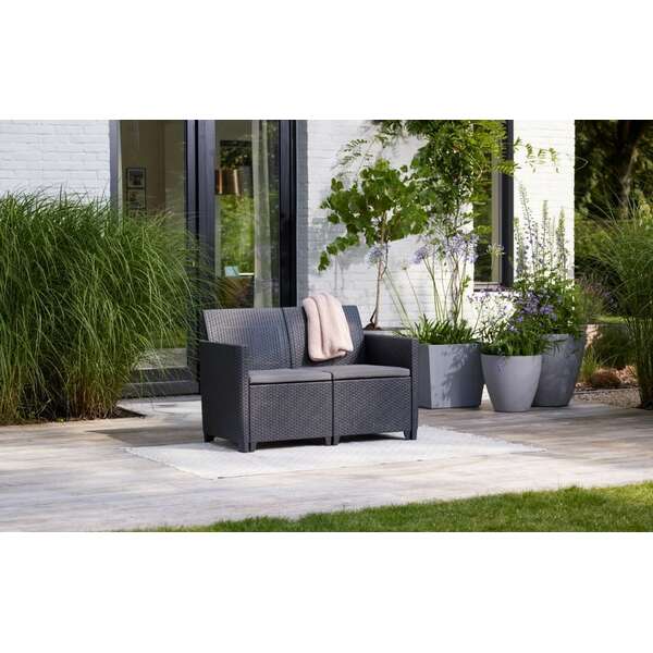 KETER Claire 2 seater sa box stolom grafit 