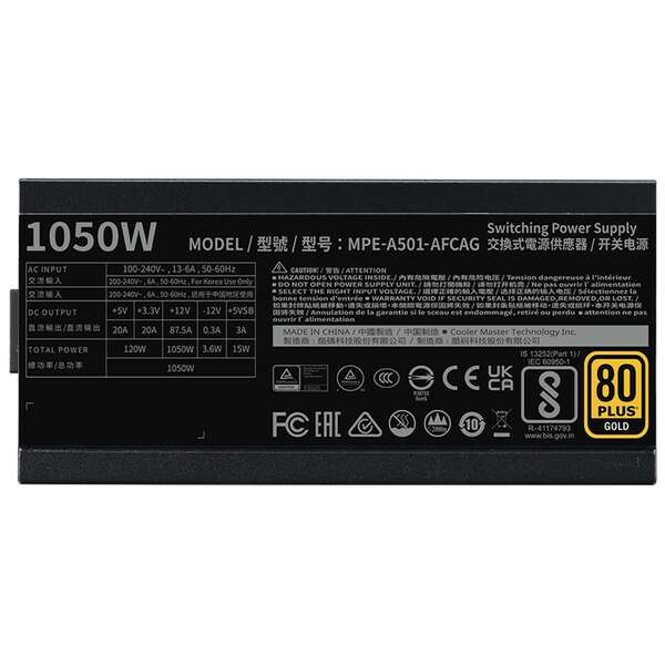 COOLER MASTER MWE Gold V2 1050W (MPE-A501-AFCAG-3EEU) 5Y