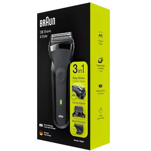 BRAUN SHAVER 300BT BLK/BLK BOX EURO