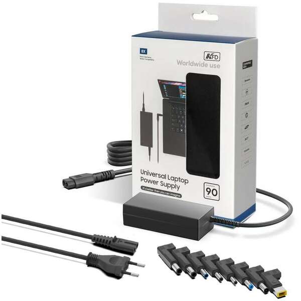 KFD Univerzalni punjač za laptop sa 8 dodataka 90W