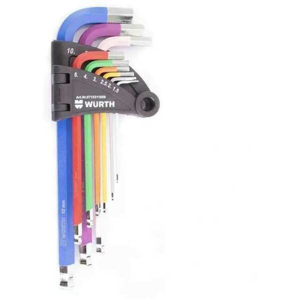 WURTH Set imbus kljuceva u boji, 1,5 - 10, 9 kom