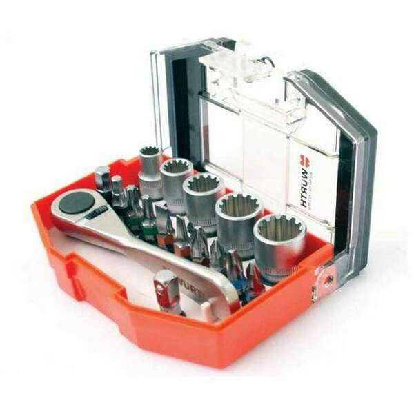 WURTH Set umetaka i nasadnika sa racnom, 17 komada