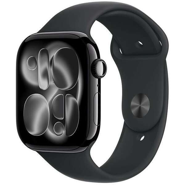 APPLE Watch S11 Cellular 42mm Jet Black Aluminium Case with Black Sport Band - M/L mf854rk/a