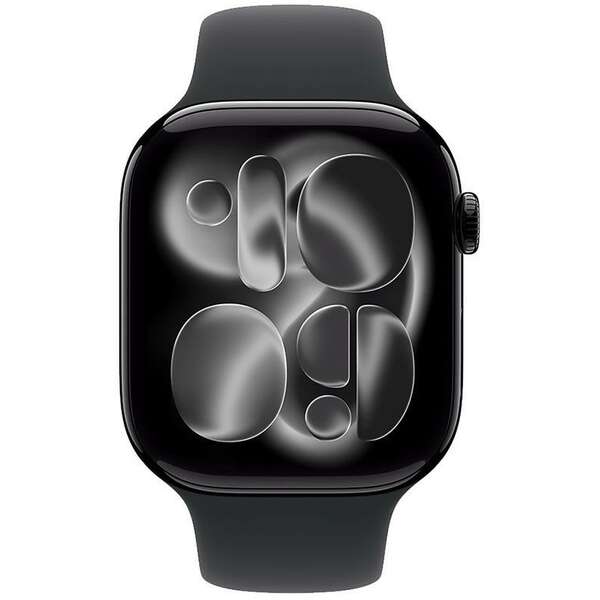 APPLE Watch S11 Cellular 42mm Jet Black Aluminium Case with Black Sport Band - M/L mf854rk/a
