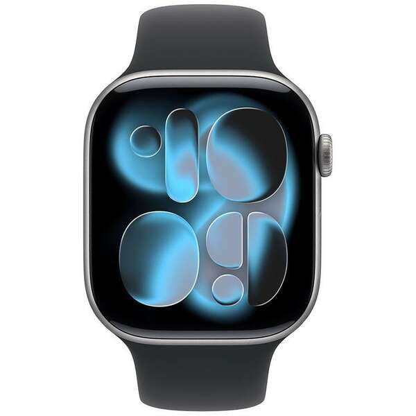 APPLE Watch S11 Cellular 42mm Space Grey Aluminium Case with Black Sport Band - M/L mf8c4rk/a