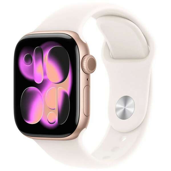 APPLE Watch S11 Cellular 42mm Rose Gold Aluminium Case with Light Blush Sport Band - S/M mf8e4rk/a