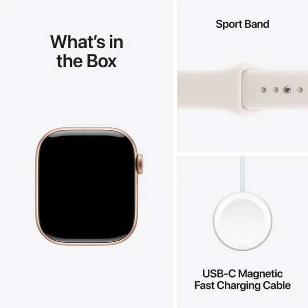 APPLE Watch S11 Cellular 42mm Rose Gold Aluminium Case with Light Blush Sport Band - S/M mf8e4rk/a