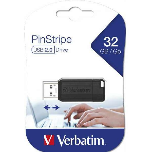 VERBATIM PINSTRIPE 32GB BLACK 