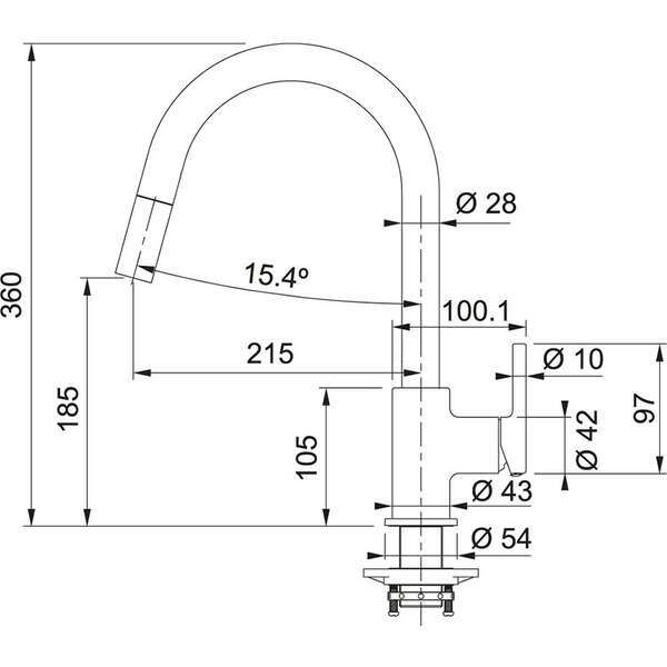 FRANKE LINA-D CRNA MAT 115.0626.053