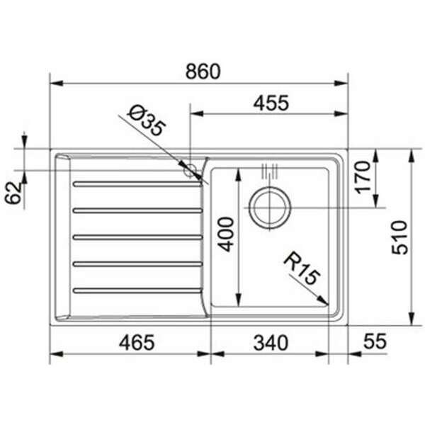 FRANKE NPX 611 DESNI INOX 101.0068.368