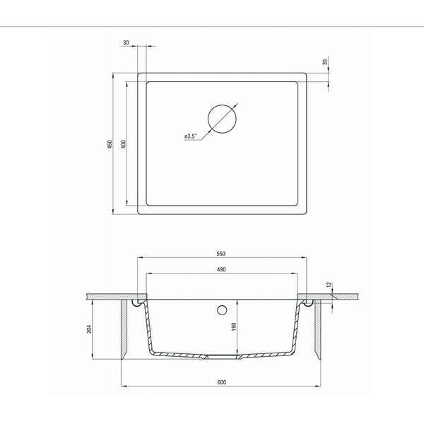 DEANTE ZQA S10C CORDA UNDERMOUNT 55/MGR