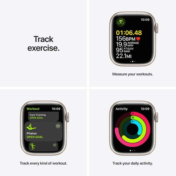 APPLE Watch S7 GPS 45mm Starlight MKN63NF/A