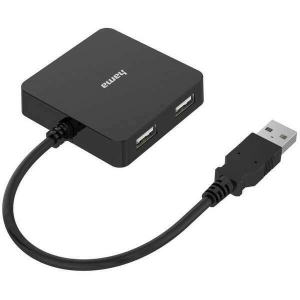 HAMA USB HUB 2.0 4 porta 480 Mbit/s crni