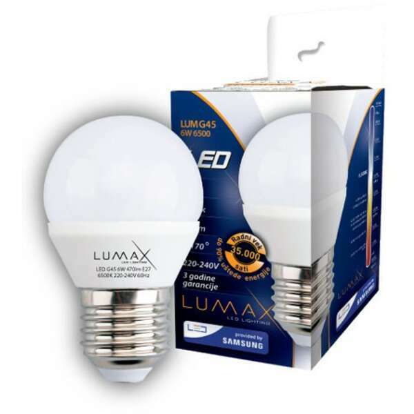 LUMAX LUMG45-6W E27 6500K 540 lm