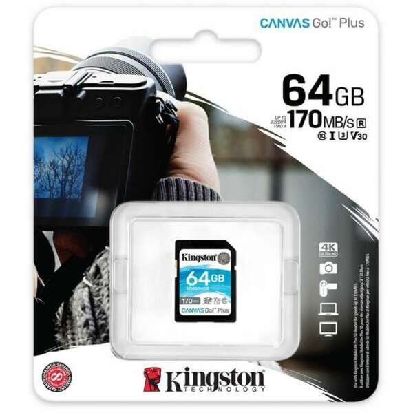 KINGSTON Mem. kartica Canvas Go! Plus SD 64GB, sdg3/64gb