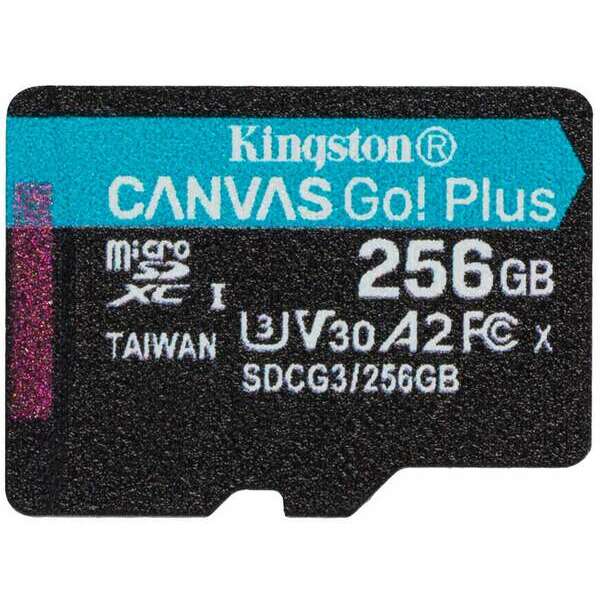 KINGSTON Mem.kart. bez adapt. Canvas Go! Plus microSD 256GB, sdcg3/256gbsp