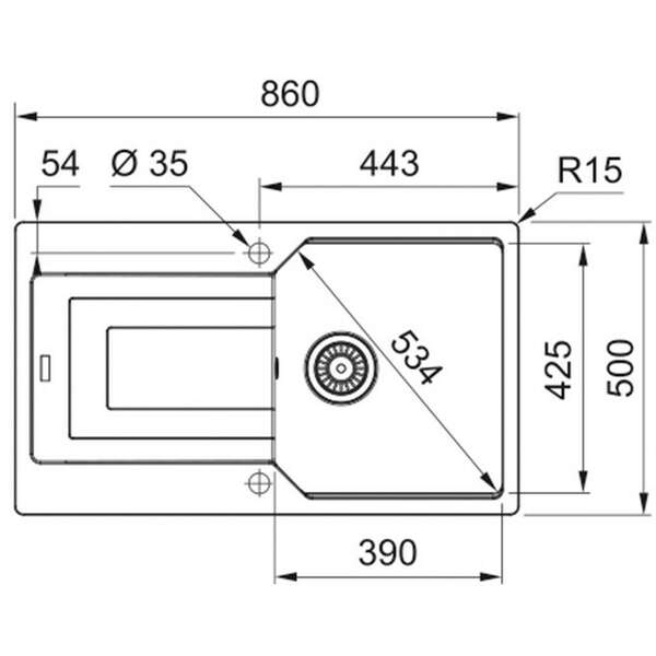 FRANKE UBG 611-86 MAT CRNA 114.0639.653