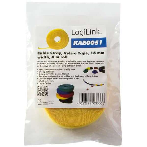 LOGILINK cicak traka 4m, 16mm, zuta